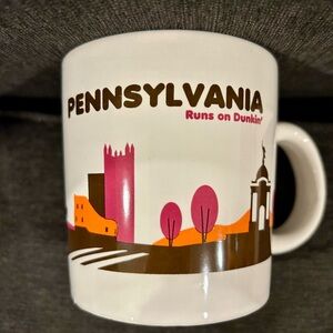 Dunkin Donuts mug. Featuring Pennsylvania! Excellent new condition